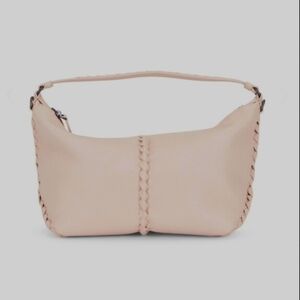 CHAPS VINTAGE CREAM LEATHER BRAIDED SMALL HOBO BAG